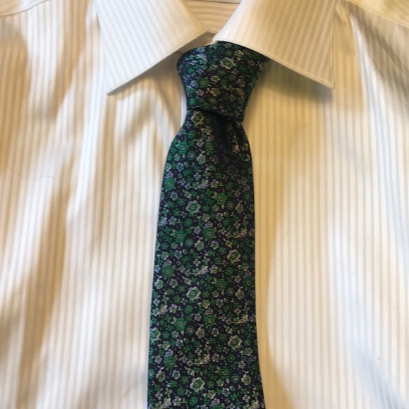 Principe Italian tie green floral - Picture 3 of 10